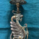 Chandelier ancien Bronze doré Dragon ailé
