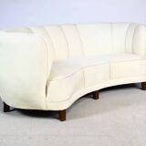 Art Deco Curved Banana Sofa, Denmark 1950s