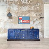 Commercial bank weathered wood panel.