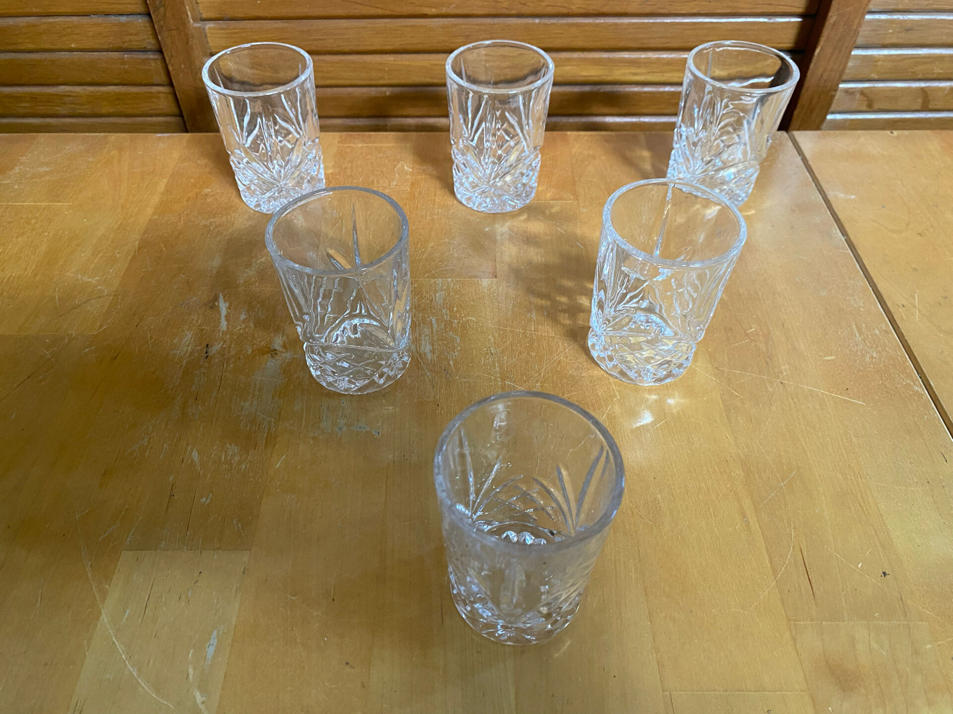 Série De 6 Verres à Shooter Verre Taillé Design Rétro #E390