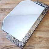 Antique Art Deco Mirror in carved wood with silver leaf - "Aimé"