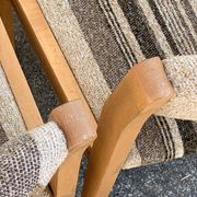 Suite de 4 chaises self hêtre laiton et laine 1960