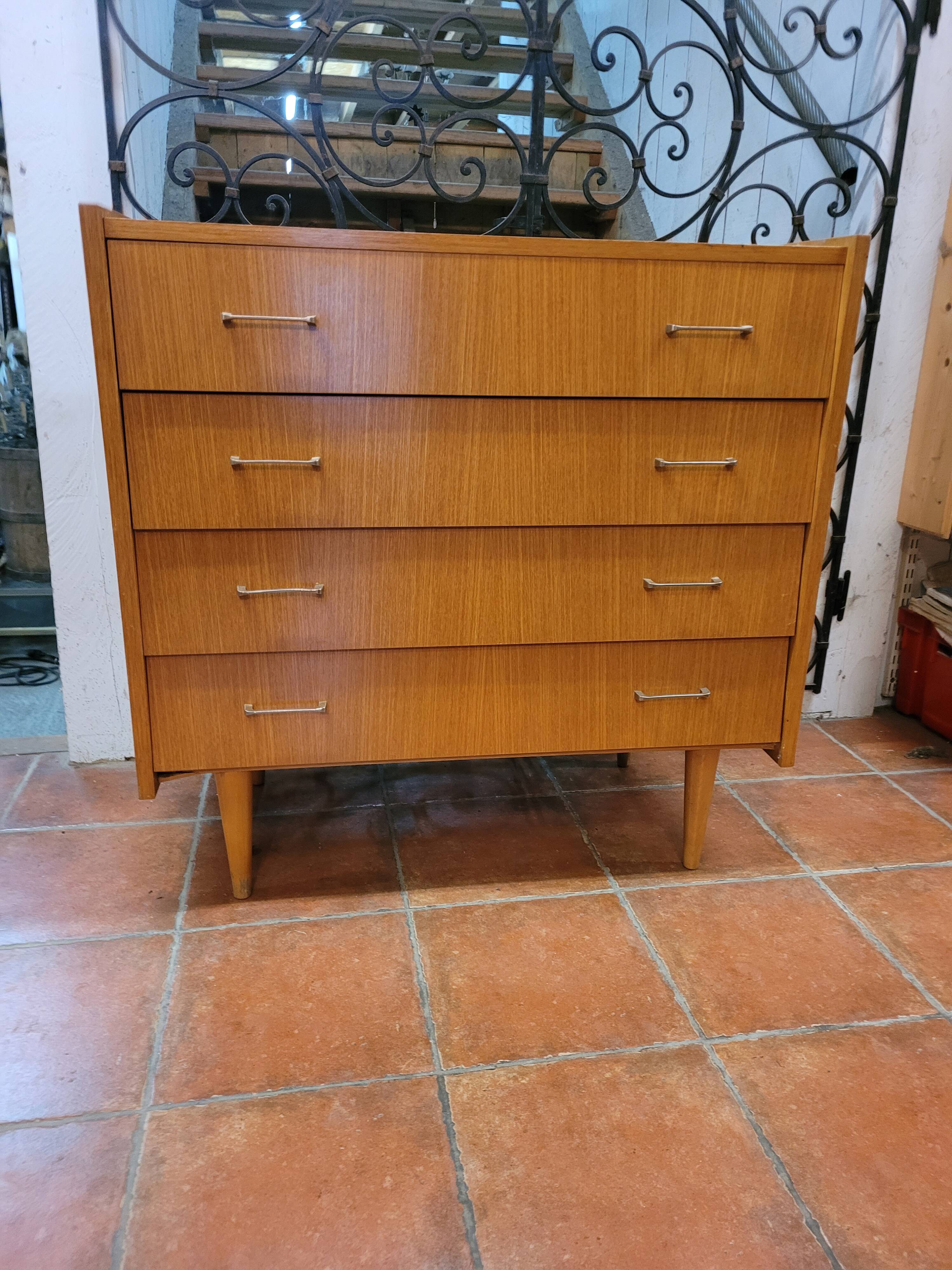 Vintage oak chest of drawers from the 60s