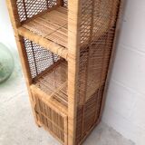 Vintage rattan shelf bookcase