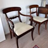 Antique Georgian twin pedestals dining table and 10 chairs