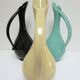Three ceramic enamels design 60s soliflores black yellow green