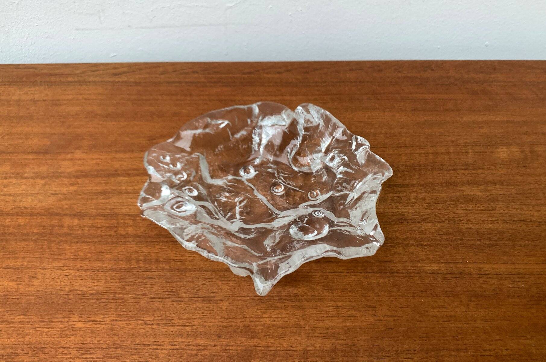 Frosted glass bowl with snail patterns, 1960s.