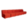Modular Sofa in Red Fabric, Italy, 1970s