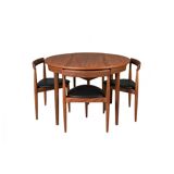 Iconic Dining Set by Hans Olsen – Teak Round Table and 4 Chairs, Denmark, 1960s