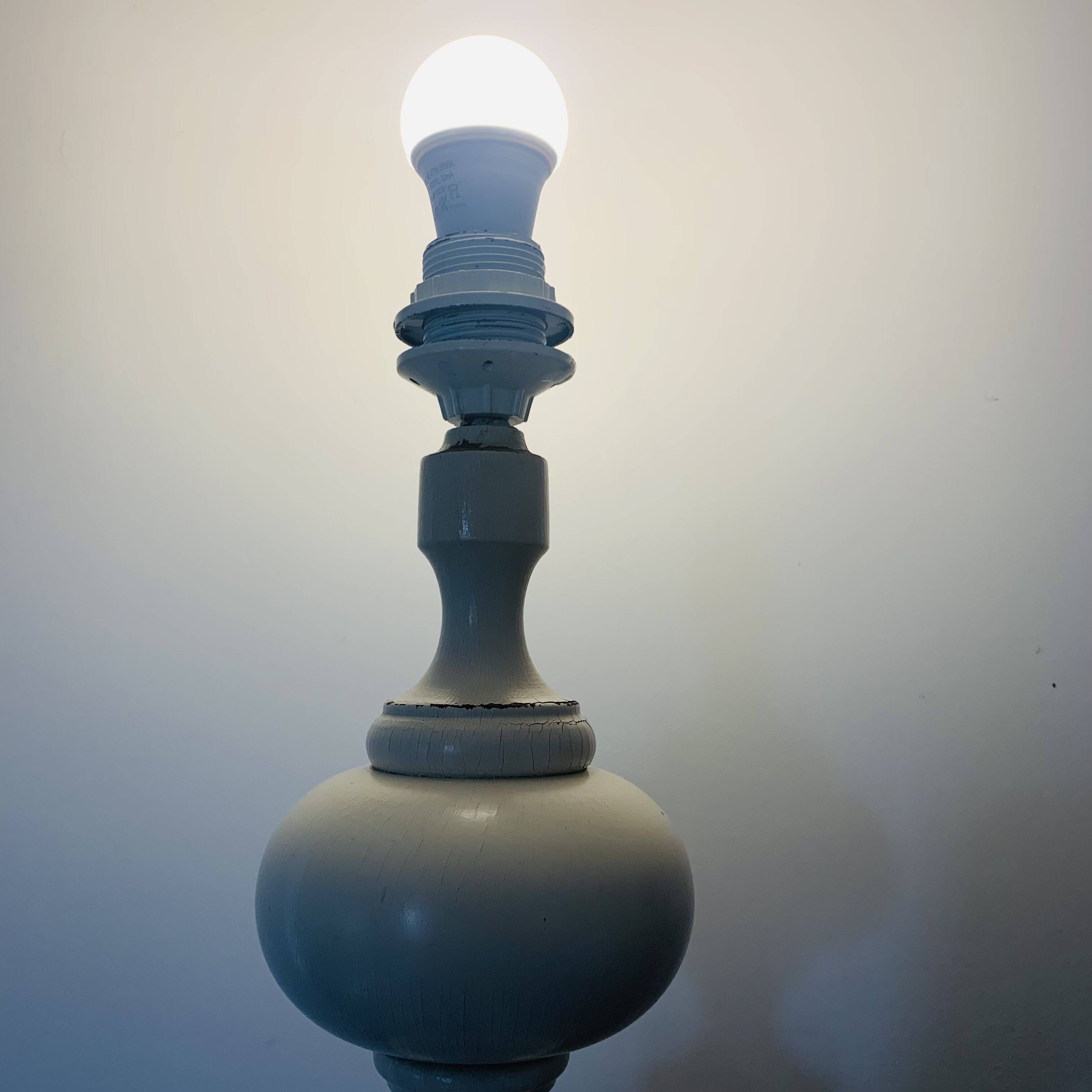 Large turned wooden lamp base