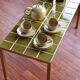 Vintage coffee table green tiles