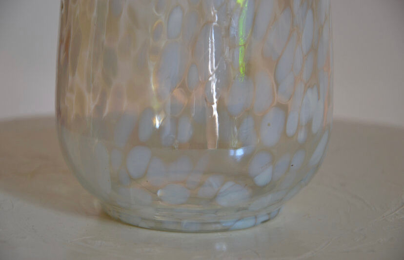 Vase with iridescent pattern