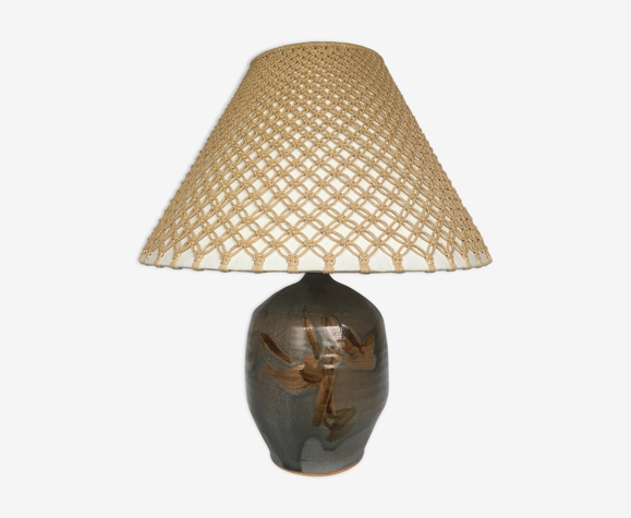 Lampe céramique, abat-jour et câble 2 m