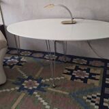 Vintage ellipse shaped dining table, Denmark 1970s