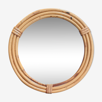 Rattan mirror 23cm