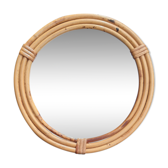 Rattan mirror 23cm
