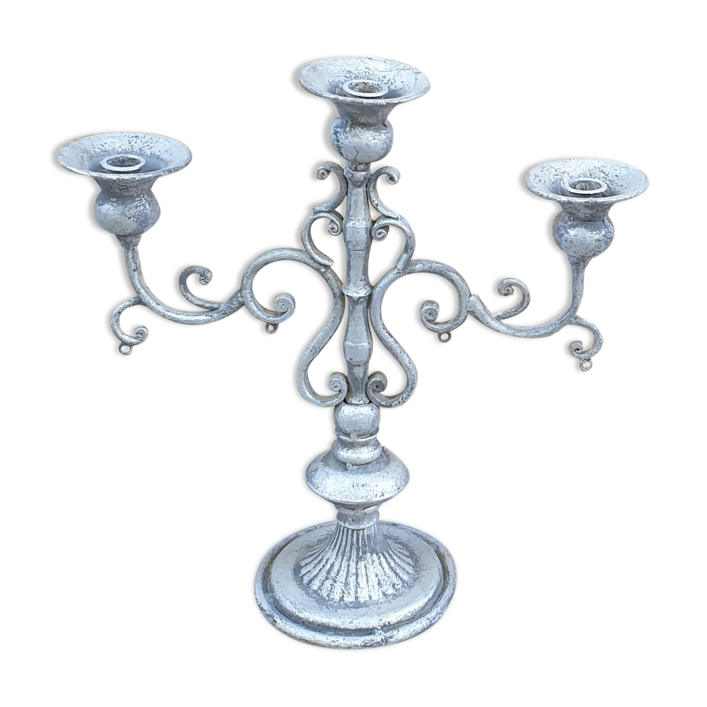 Vintage chandelier / candelabra in cast aluminum