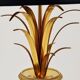 Lampe de table Hollywood Regency feuille d'ananas en laiton doré et verre, France, années 1970
