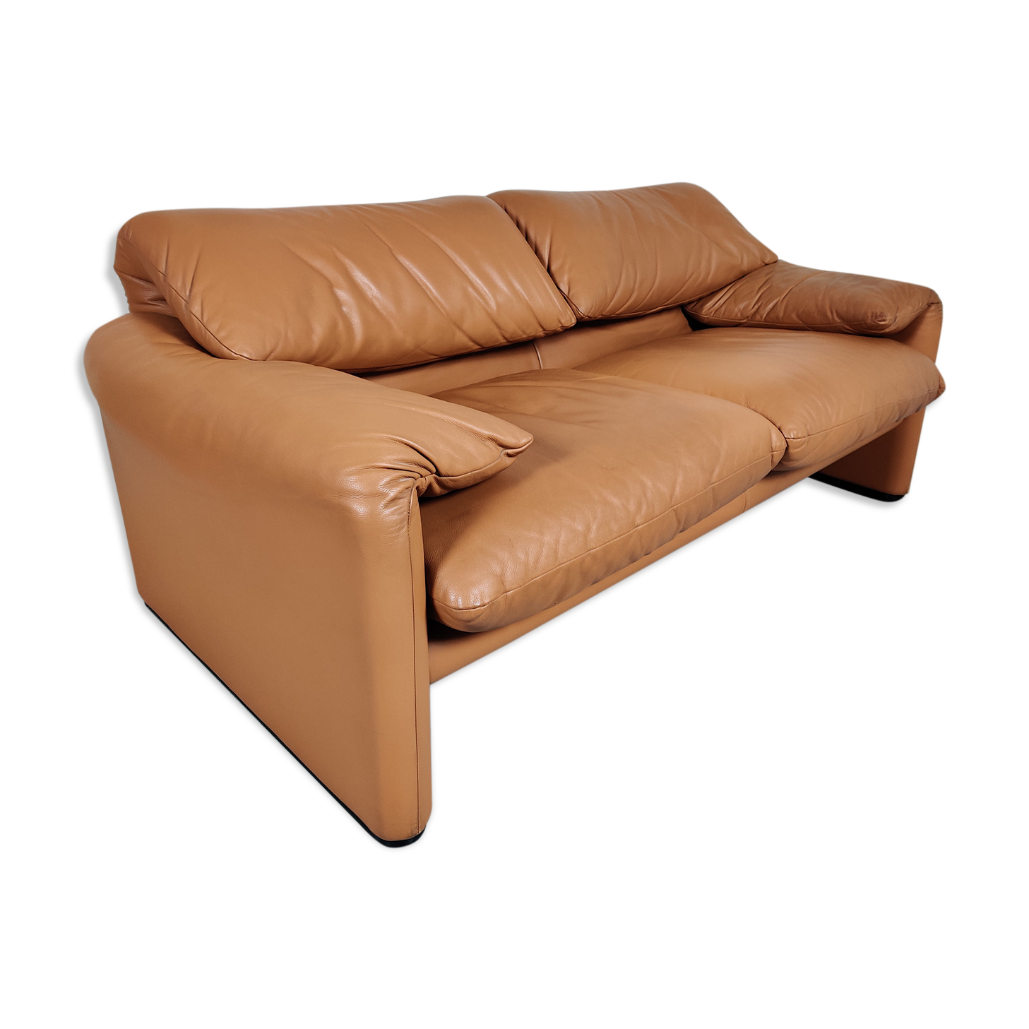 2-seater sofa Maralunga de Cassina, leather 80s/90s
