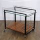 Modernist sideboard in metal, wood, and glass 1960