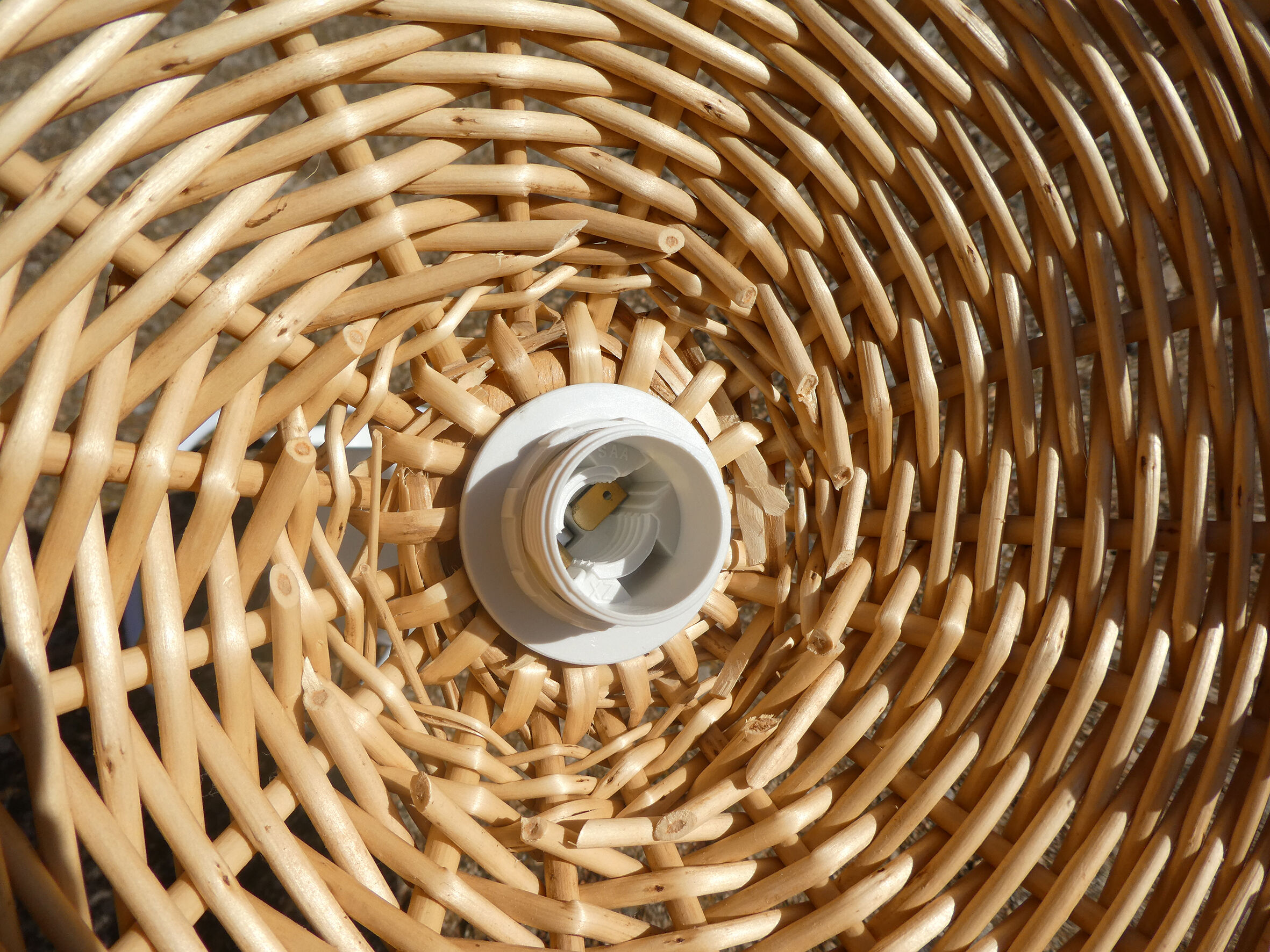 Vintage wicker pendant lamp