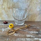 Glass ice bucket and tongs
