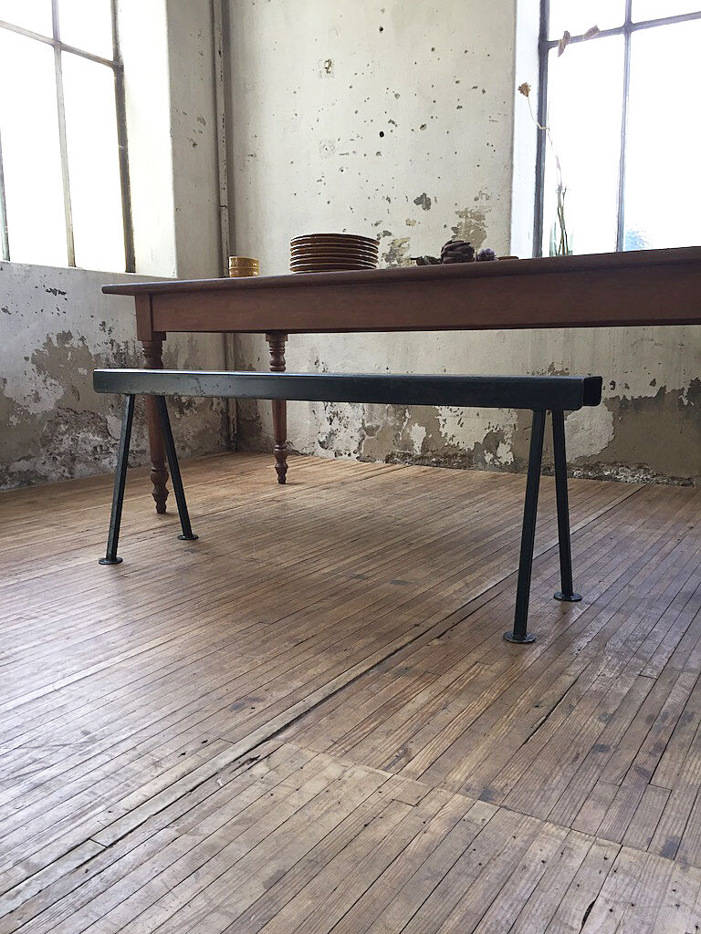 Handcrafted metal patinated bench