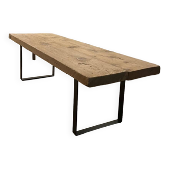 Wood and metal coffee table