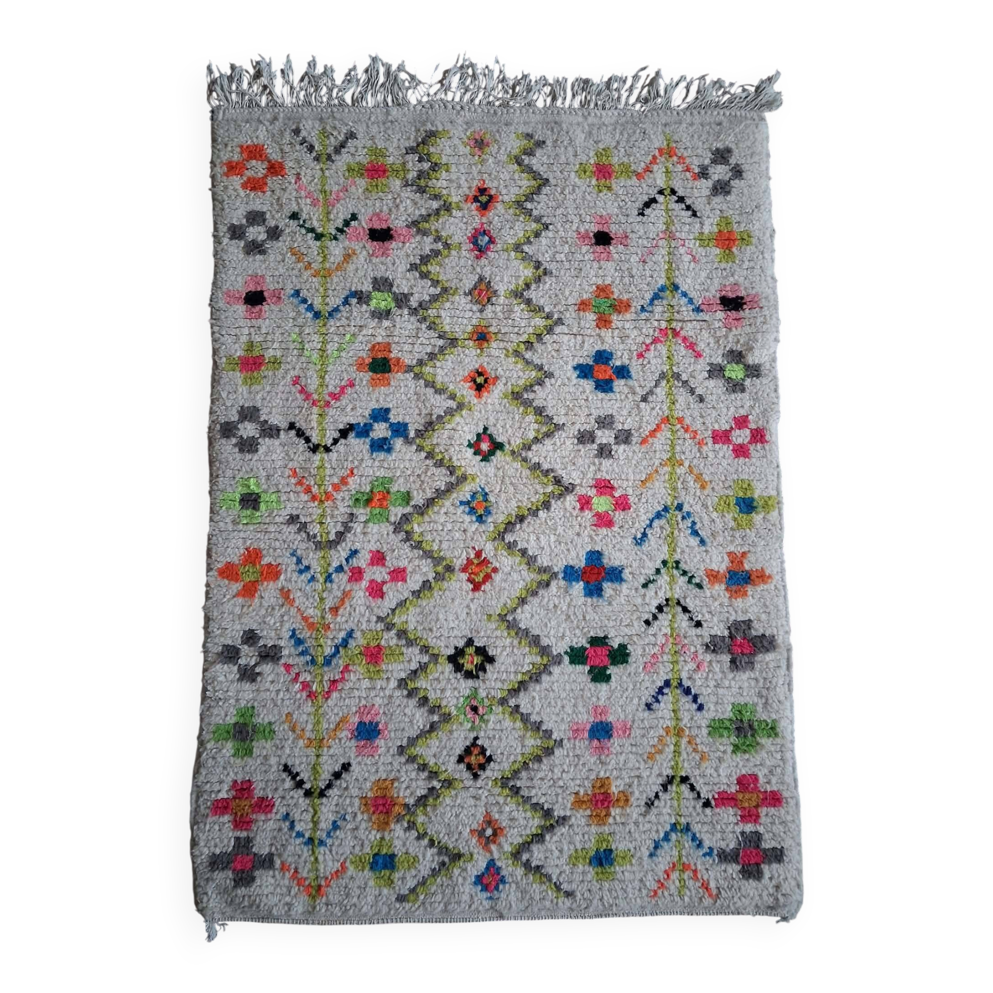 Tapis berbère beni Ouarain fait main 144x102cm