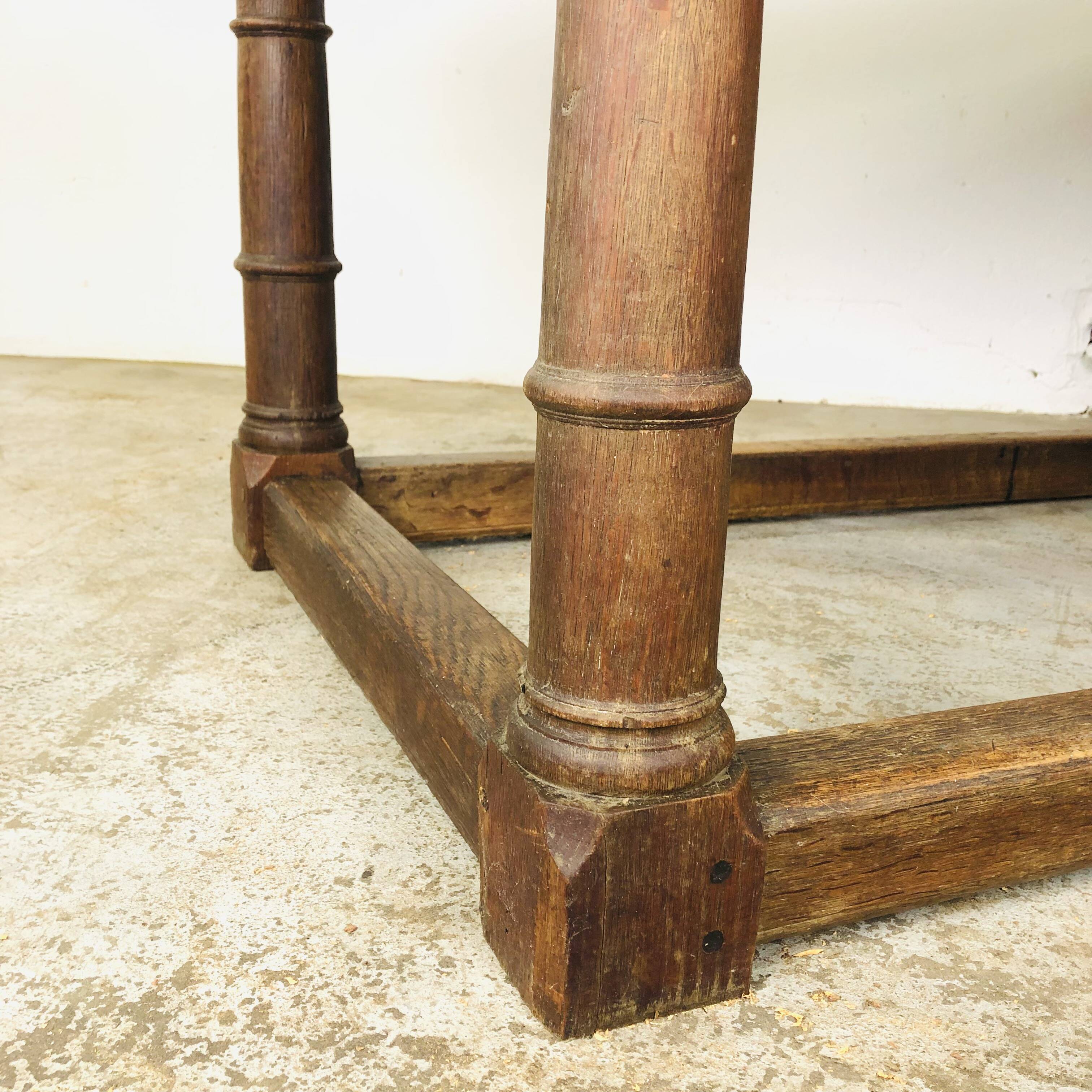 17th century oak bakers table