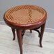 Bistro stool with curved wooden cane