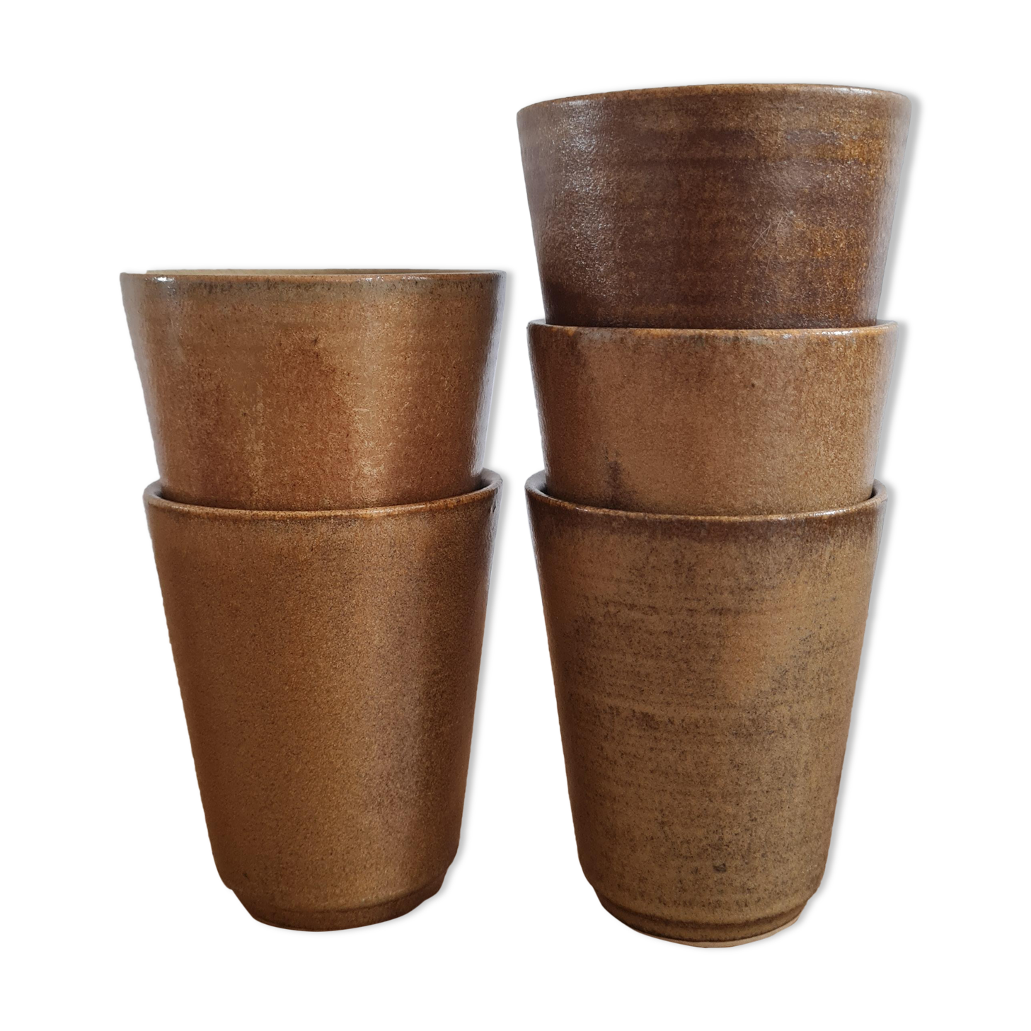 Set of 5 cups in Digoin sandstone