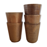 Set of 5 cups in Digoin sandstone