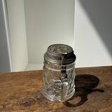 Alsatian beer mug with figurative pewter lid