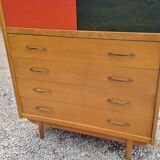 Window library of the 50s sliding windows polychrome 4 drawers