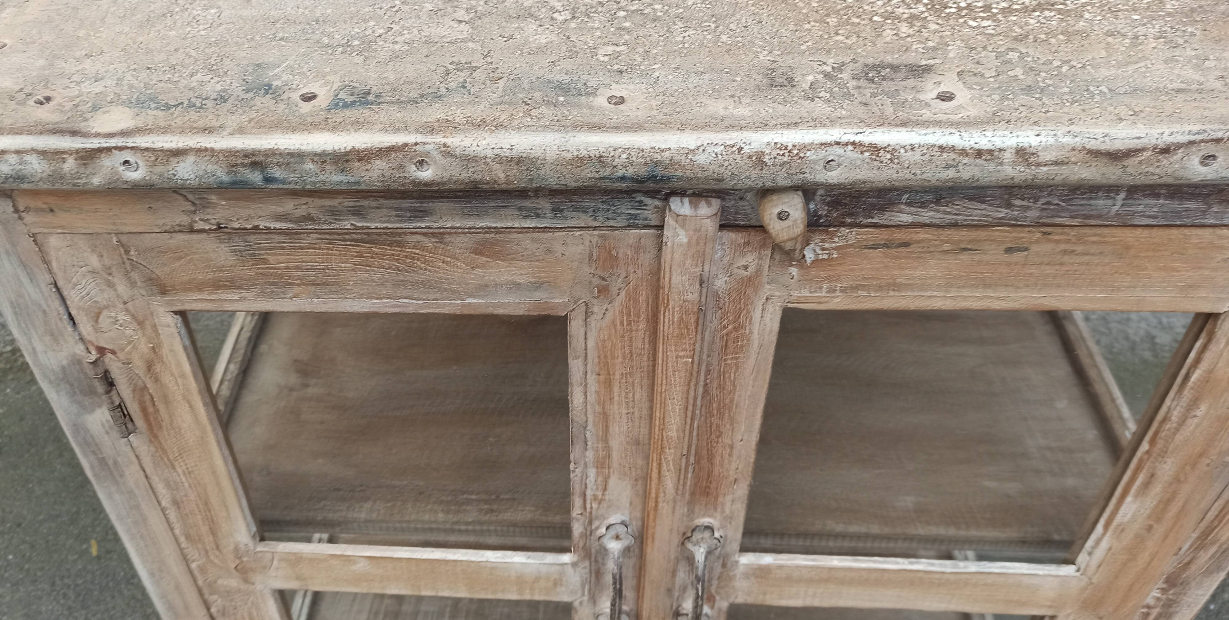 Cream white wooden display case