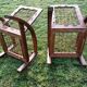A pair of vintage rope and wood armchairs