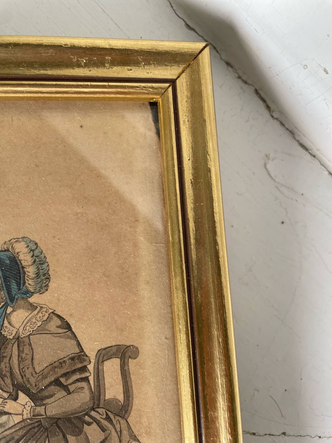 2 frames with old engravings “journal des demoiselles”