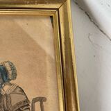 2 frames with old engravings “journal des demoiselles”