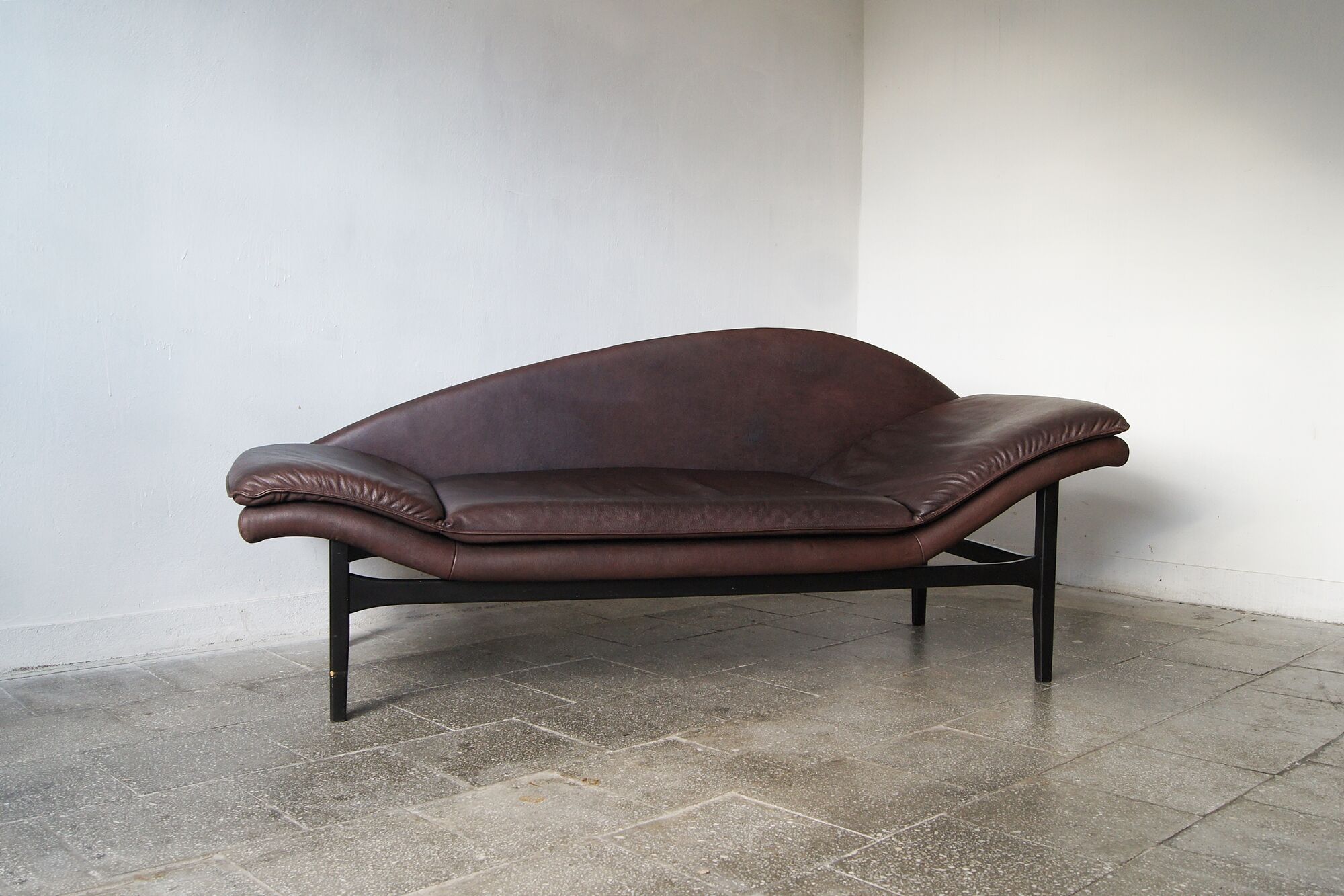 Scandinavian modern leather sofa