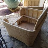 Pair of rattan armchairs