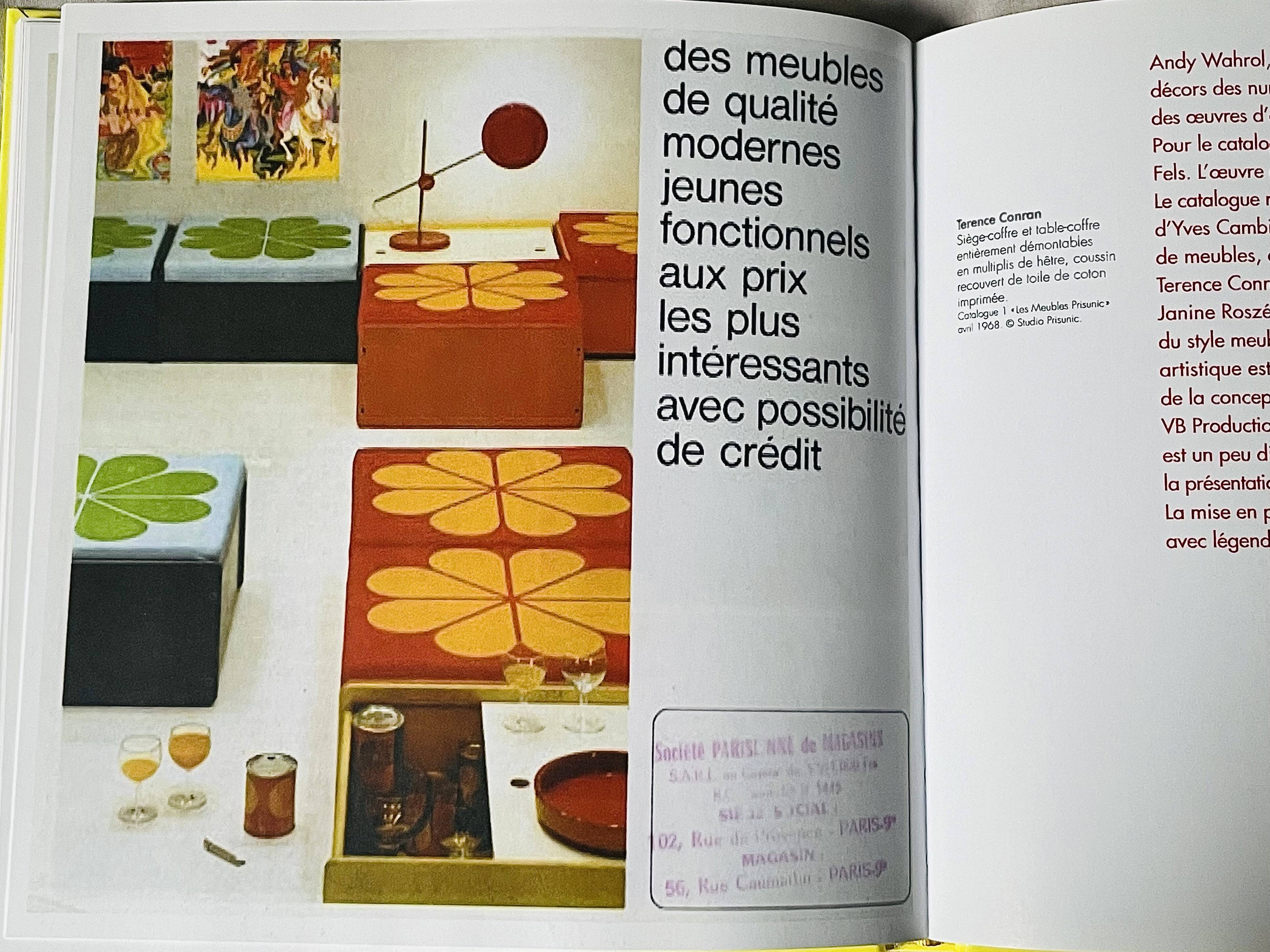 Coffre-pouf à fleur Terence Conran Prisunic 1968