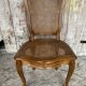Antique chair louis xv style cherry wood + vintage caned seat
