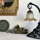 Art Nouveau wall light in wrought iron with vine decoration, early 20th century.