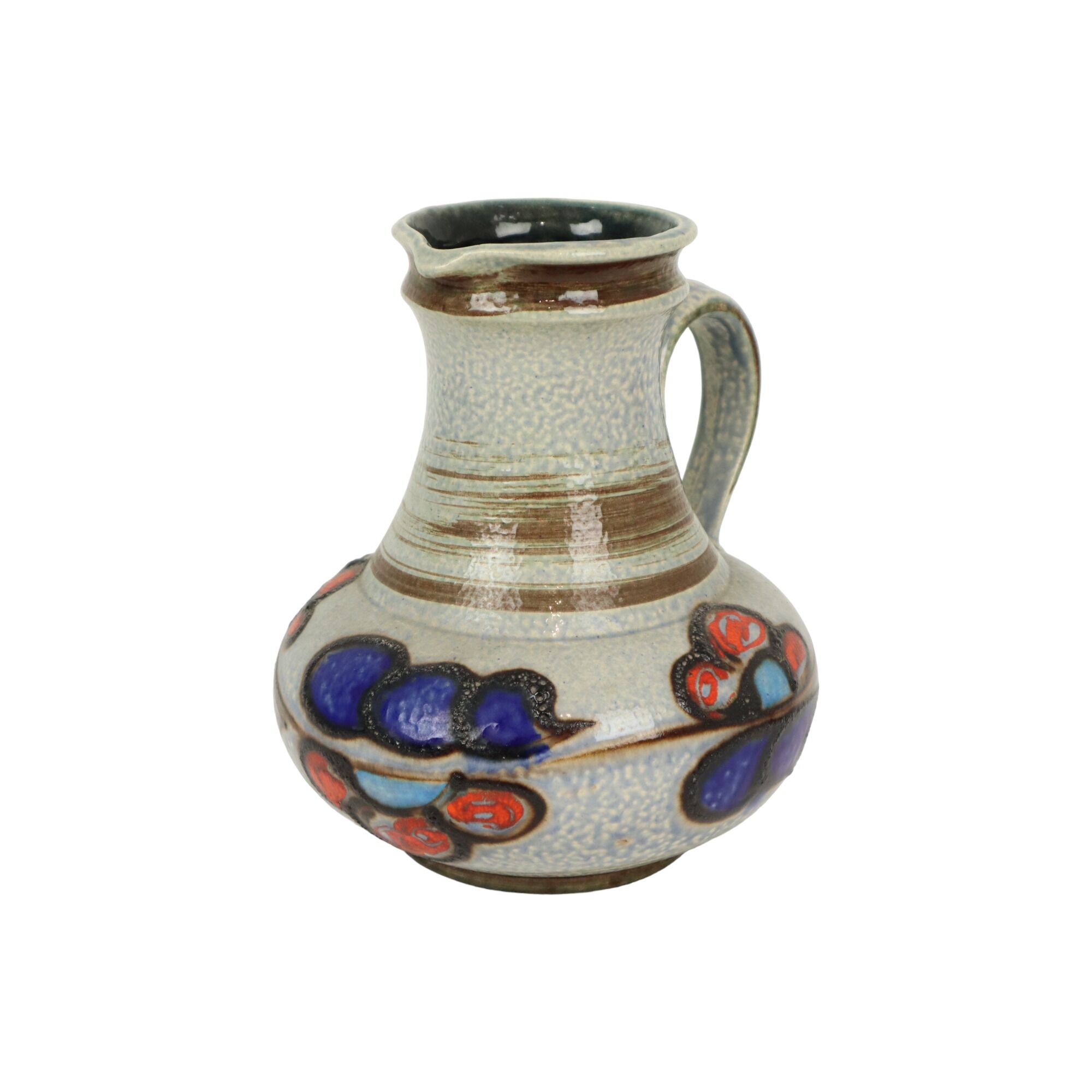 Blue Orange Vintage Vase West Germany Üebelacker Keramik 1808-20