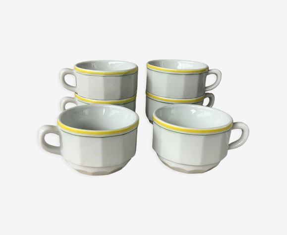 6 tasses Apilco bistrot, modèle Flora personnalisé