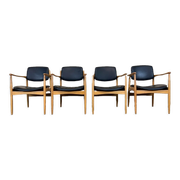 4 60s 70s chaise de salle à manger design danois chêne Danemark