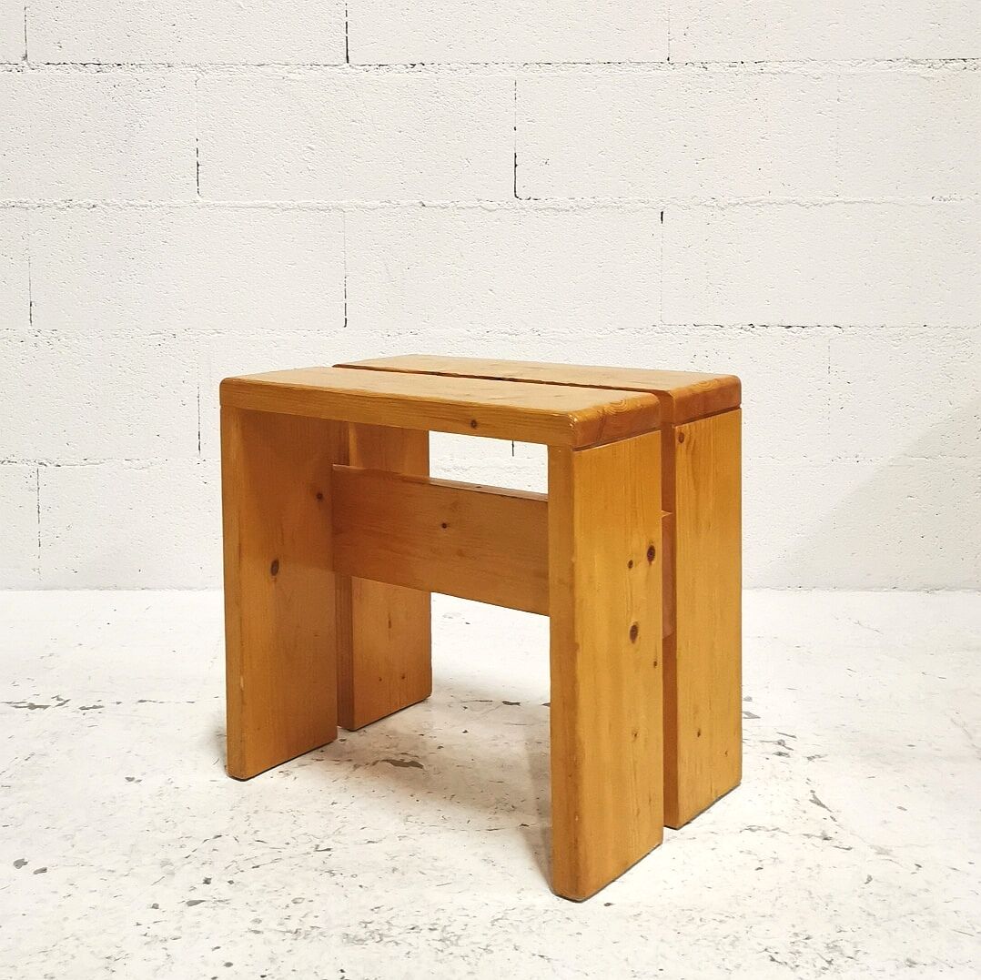 Stool " Les Arcs " by Charlotte Perriand, 1960