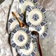 6 Gien hollow plates in iron earth, service "Blue Ibis" late nineteenth century