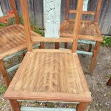 Table and chairs art deco wood and pastel